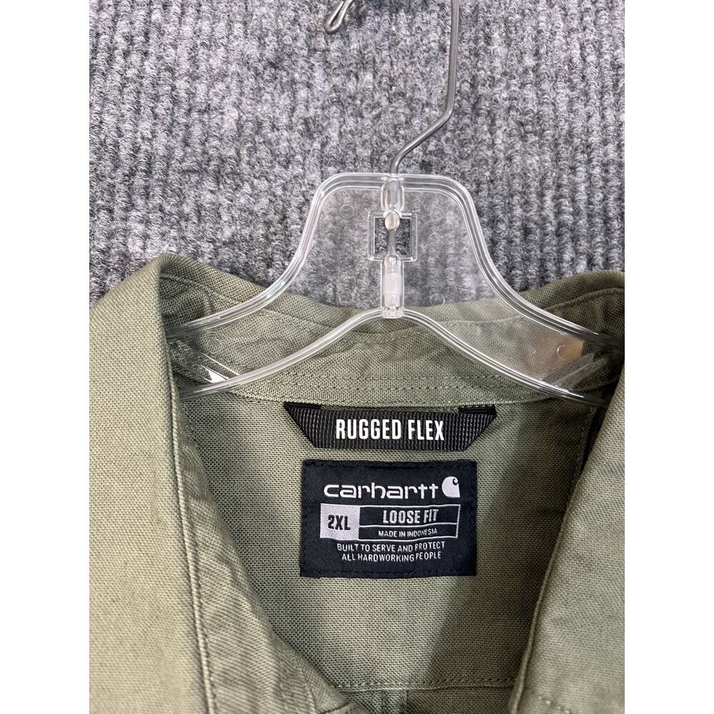 Montana Rugged Flex Loose Fit Heavyweight Duck Shirt Jacket 2X Green Work Wear - Picture 6 of 14